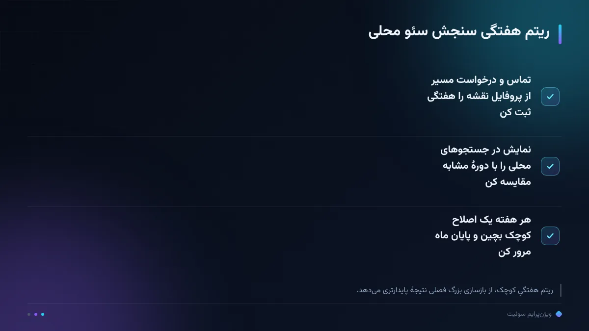 ریتم هفتگی سنجش سئو محلی