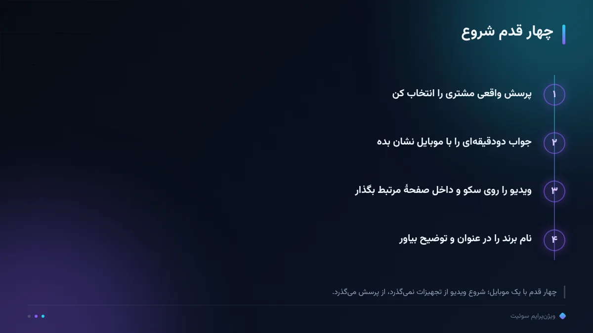 چهار قدم شروع