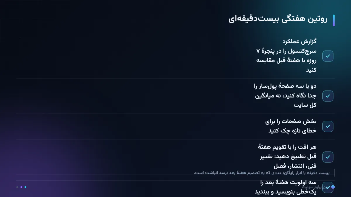 روتین هفتگی بیست‌دقیقه‌ای