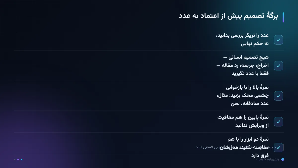 برگهٔ تصمیم پیش از اعتماد به عدد